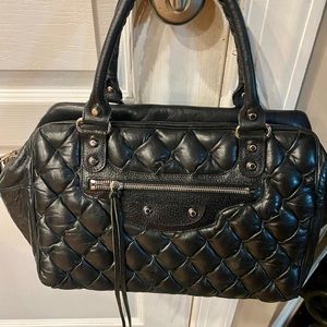 Balenciaga Black Motocross quilted matelasse